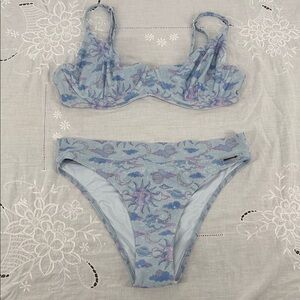 Blackbough x Kelsie Cosmic Swimsuit Wm Medium Bikini Blue Sparkle Underwire